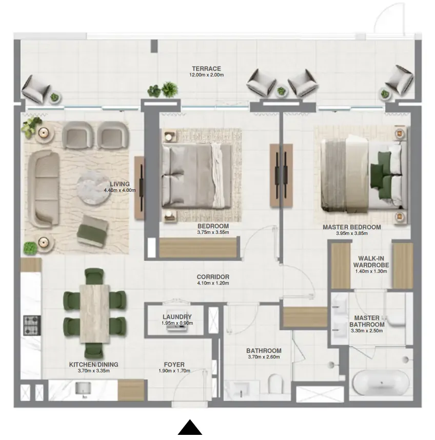 Golf Verge 2 bed floor plan, 1,472 sqft