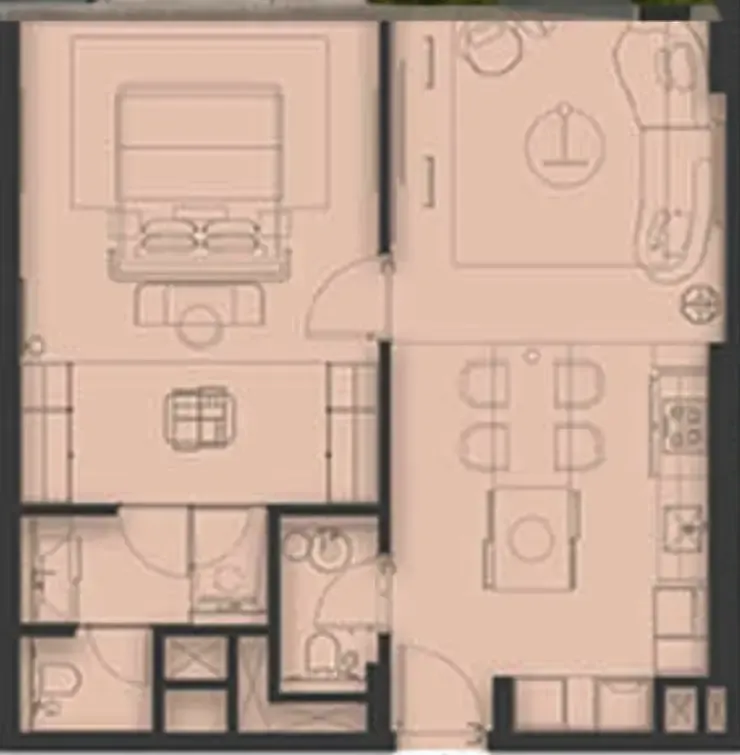 Sea Cliff by Imtiaz 1 bed floor plan, 1,212 sqft