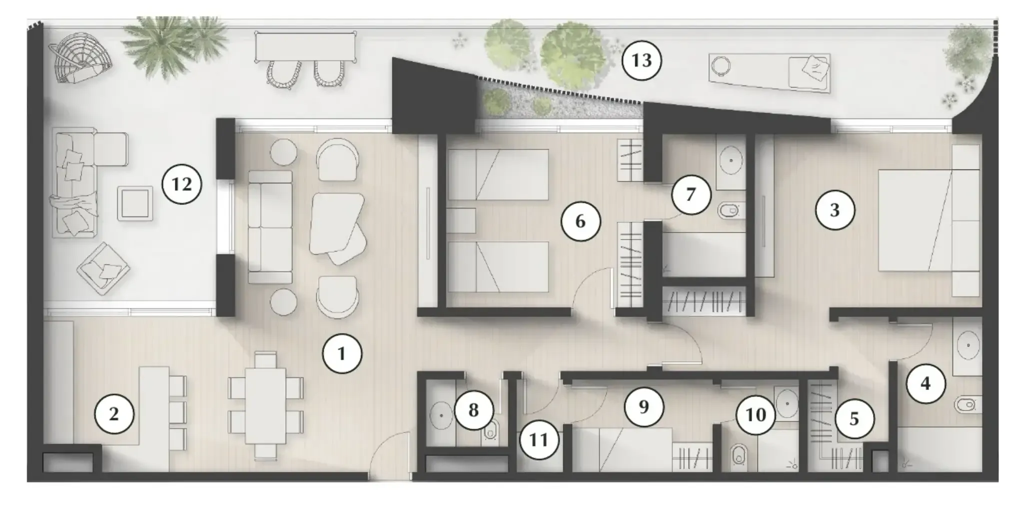 Lunaya Terraces 2 bed floor plan, 1,817 sqft