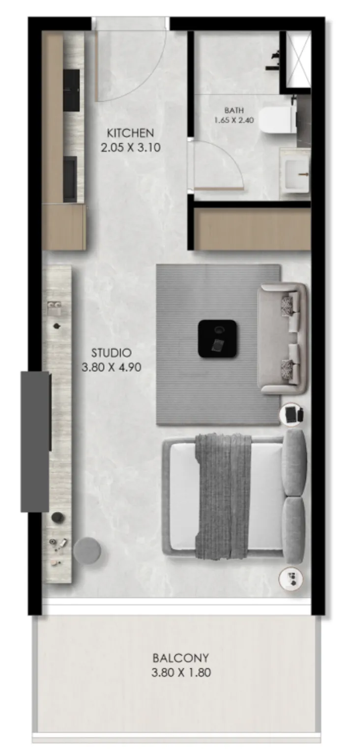 Verano by Prescott Studio floor plan, 427 sqft