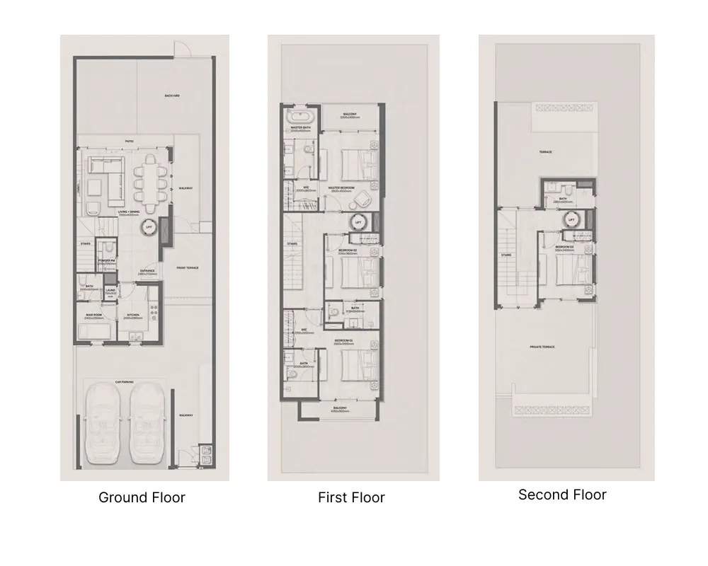 D Villas 4 bed floor plan, 3,181 – 3,218 sqft