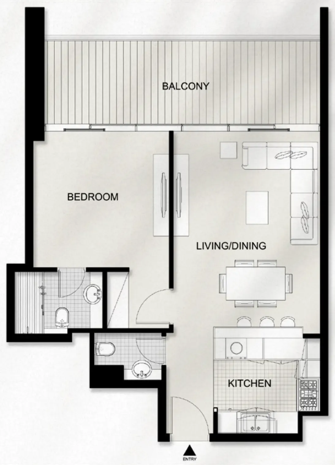 AYAT Parkview 1 bed floor plan, 855 – 966 sqft