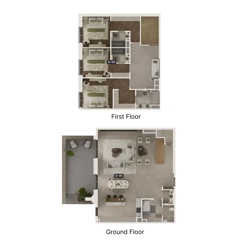 Sama Yas 3 bed floor plan, 3,081 sqft