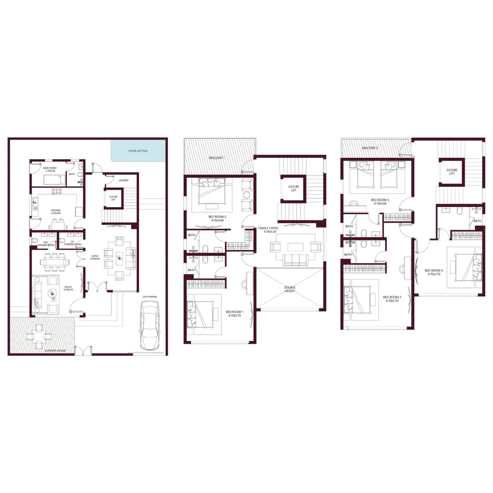 Kabbali Hills 5 bed floor plan, 4,027 sqft