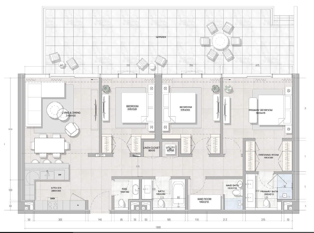 Solera Downtown Mina 3 bed floor plan, 2,146 sqft