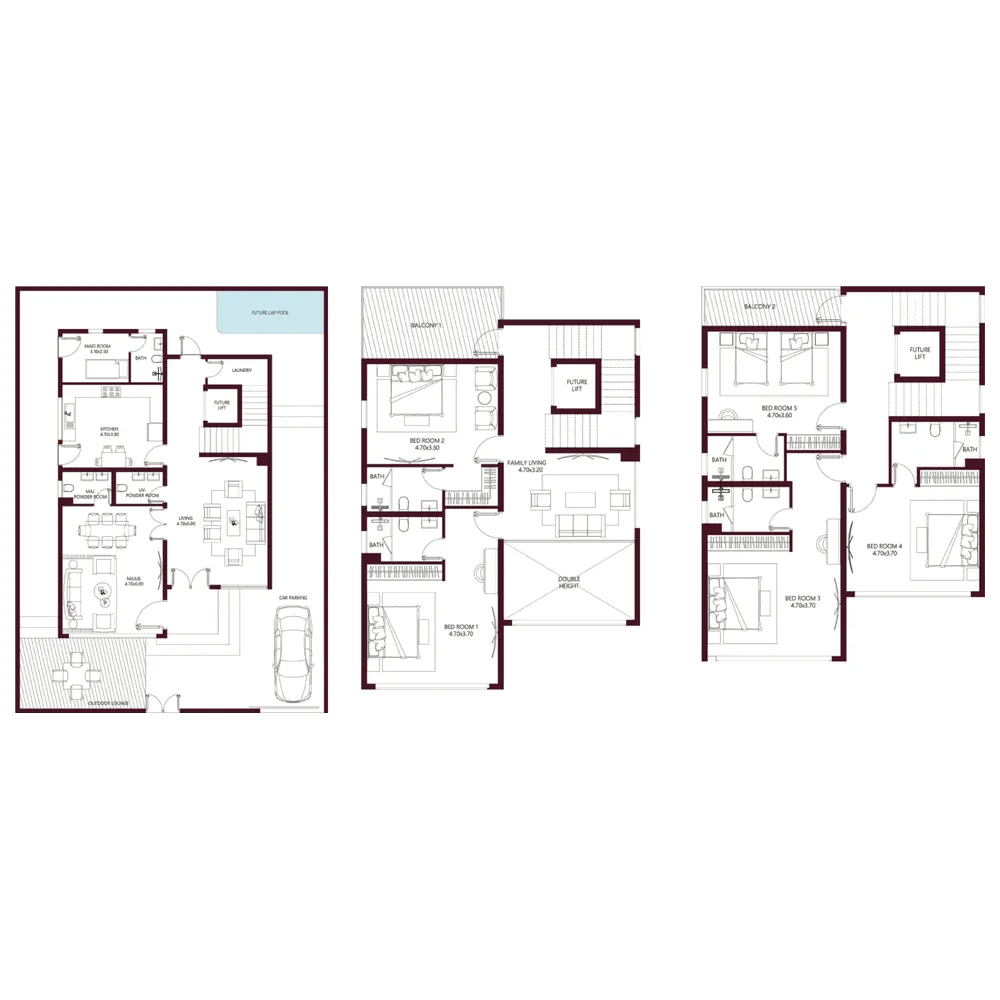 Kabbali Hills 5 bed floor plan, 4,023 sqft
