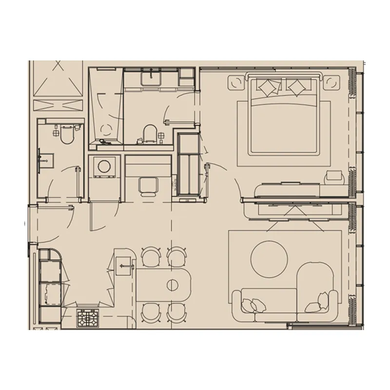 Pearl House IV 1 bed floor plan, 842 – 853 sqft