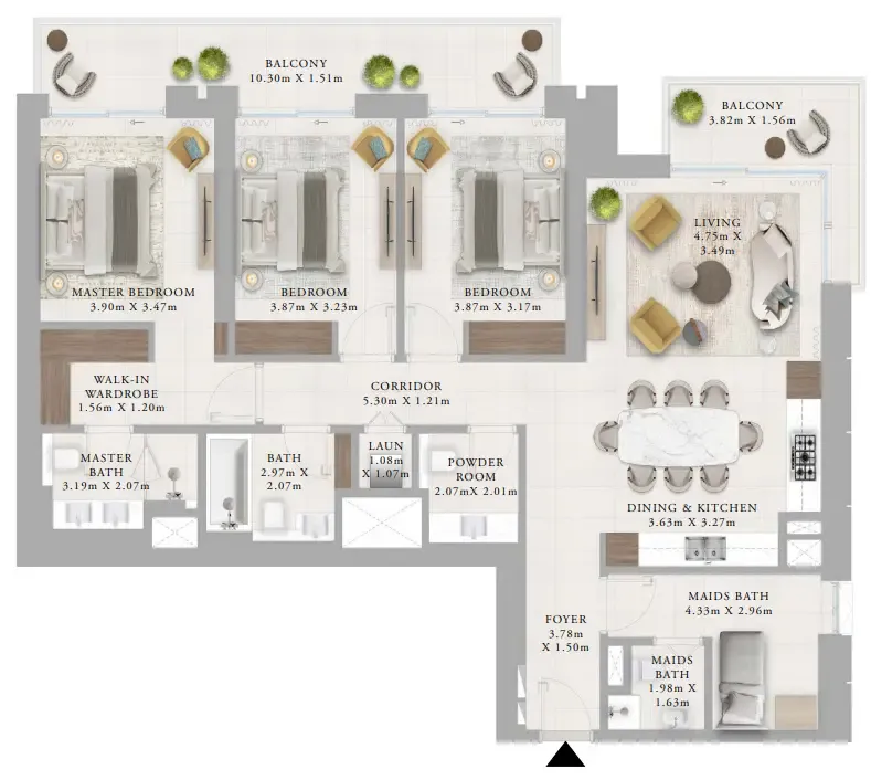 Creek Haven 3 bed floor plan, 1,861 sqft