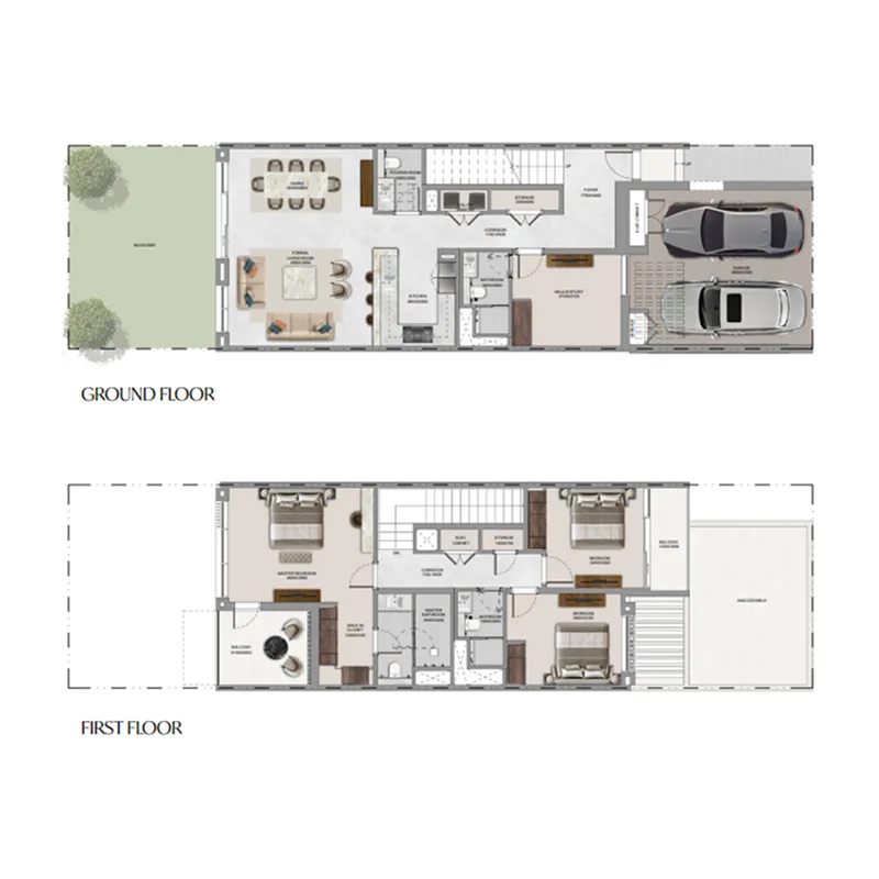 The Terraces at Sobha City 3 bed floor plan, 2,578 sqft