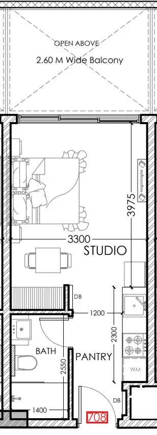 Al Haseen Residences 5 Studio floor plan, 372 – 396 sqft