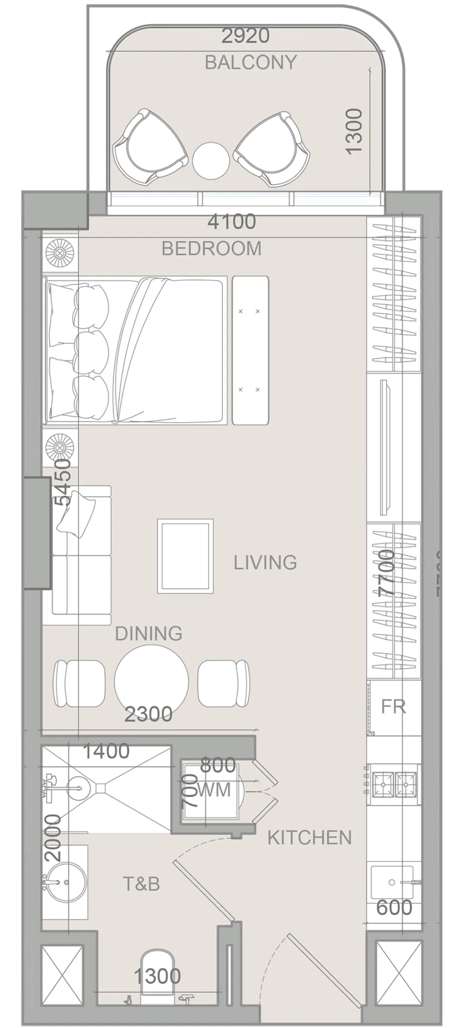S1LV1ANA Park Studio floor plan, 452 sqft