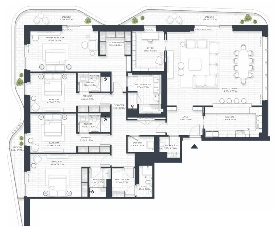 Sunstone 4 bed floor plan, 3,735 – 3,940 sqft
