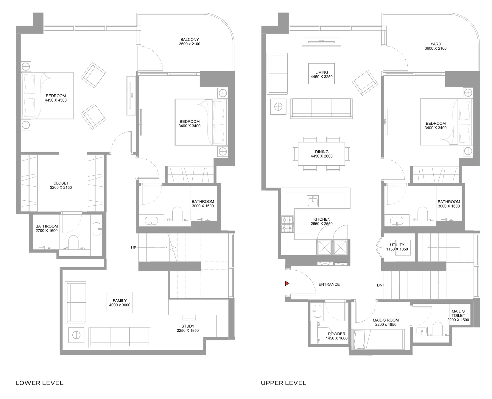 Coastline Beach Residences 3 bed floor plan, 2,054 sqft