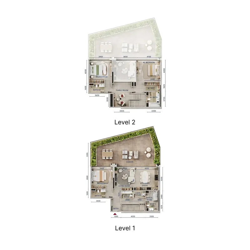 Mirdad 3 bed floor plan, 3,105 sqft