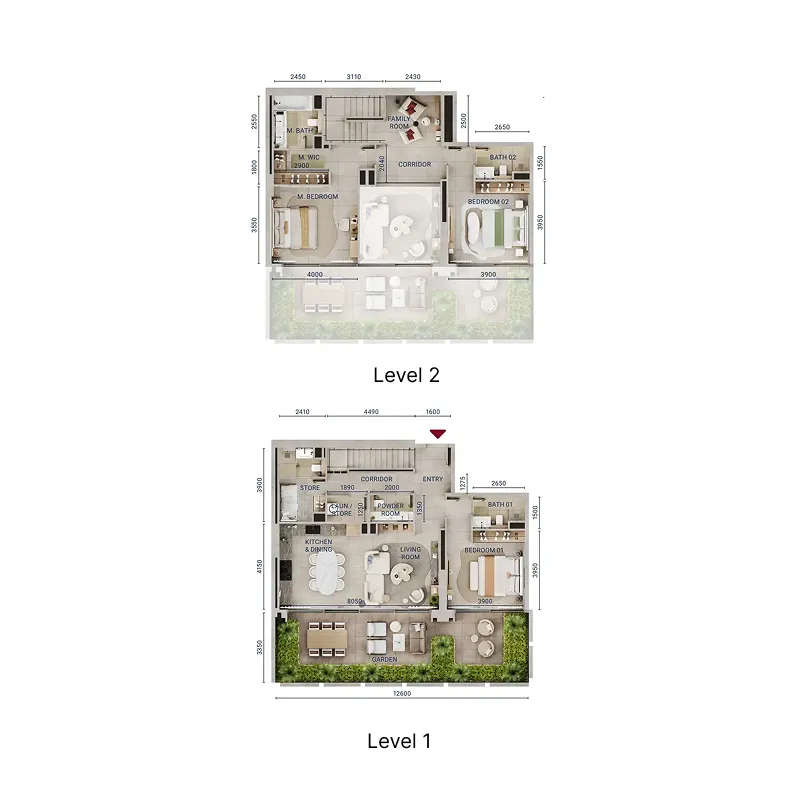 Mirdad 3 bed floor plan, 2,421 sqft