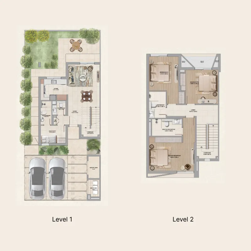 Al Ghadeer Parks 3 bed floor plan, 1,571 sqft