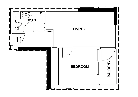Damac Hills 2 - Hotel Edge by Rotana Studio floor plan, 371 sqft