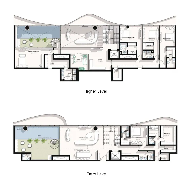 Coralis Residences 4 bed floor plan, 5,500 sqft