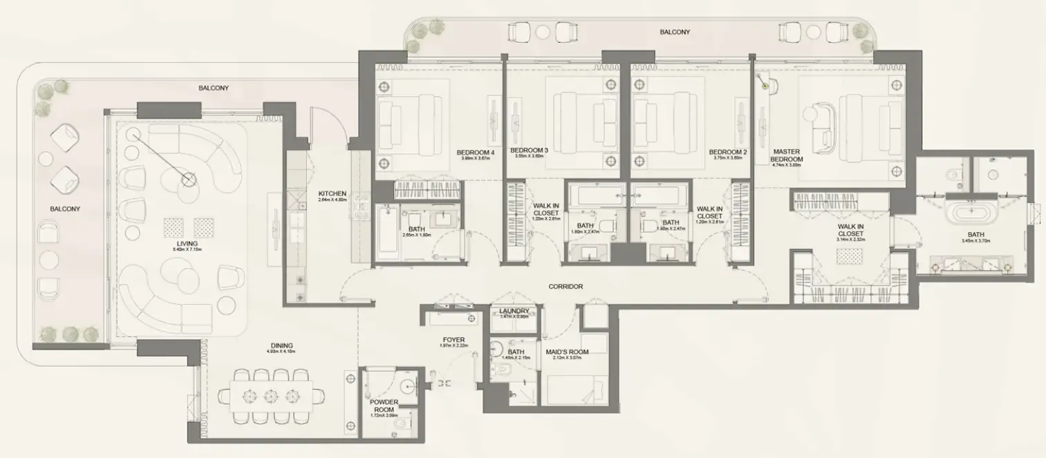 Bay Grove Residences Phase 4 4 bed floor plan, 3,149 sqft