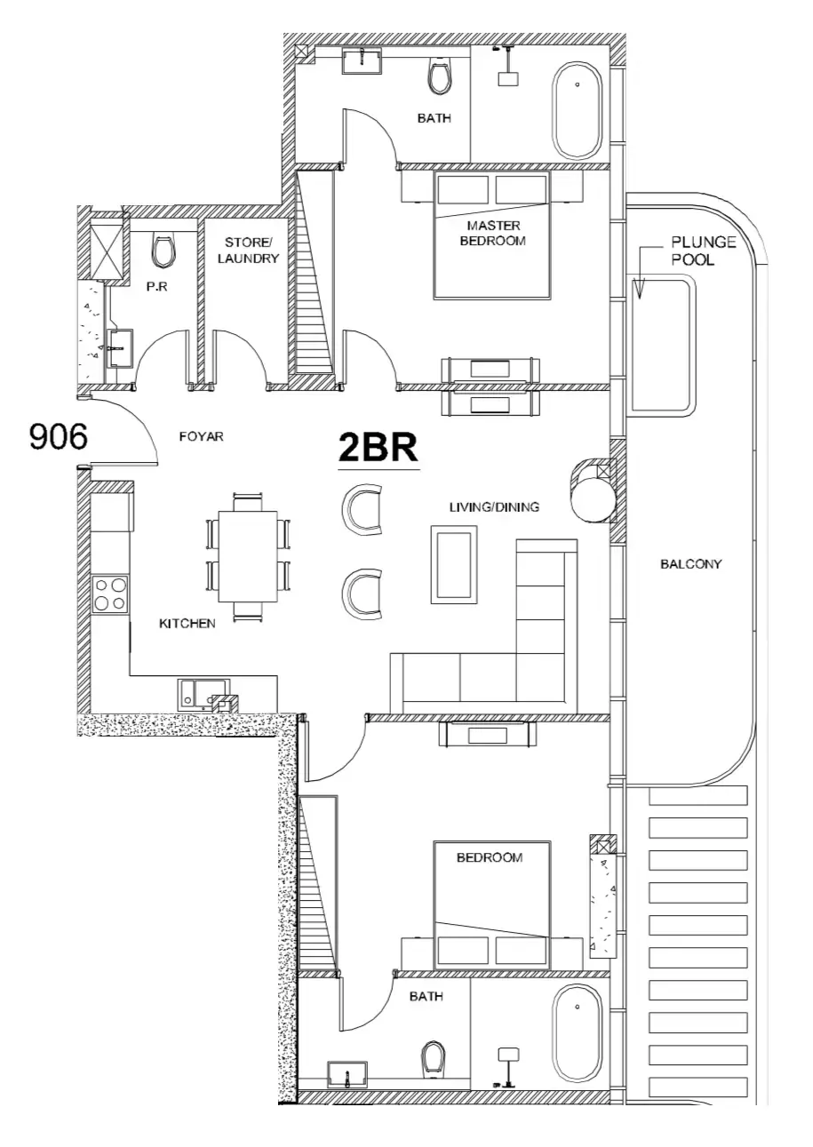 Villa Del Brunello 2 bed floor plan, 1,016 – 3,650 sqft