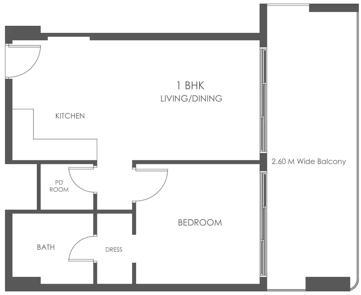 Al Haseen Residences 5 1 bed floor plan, 746 sqft