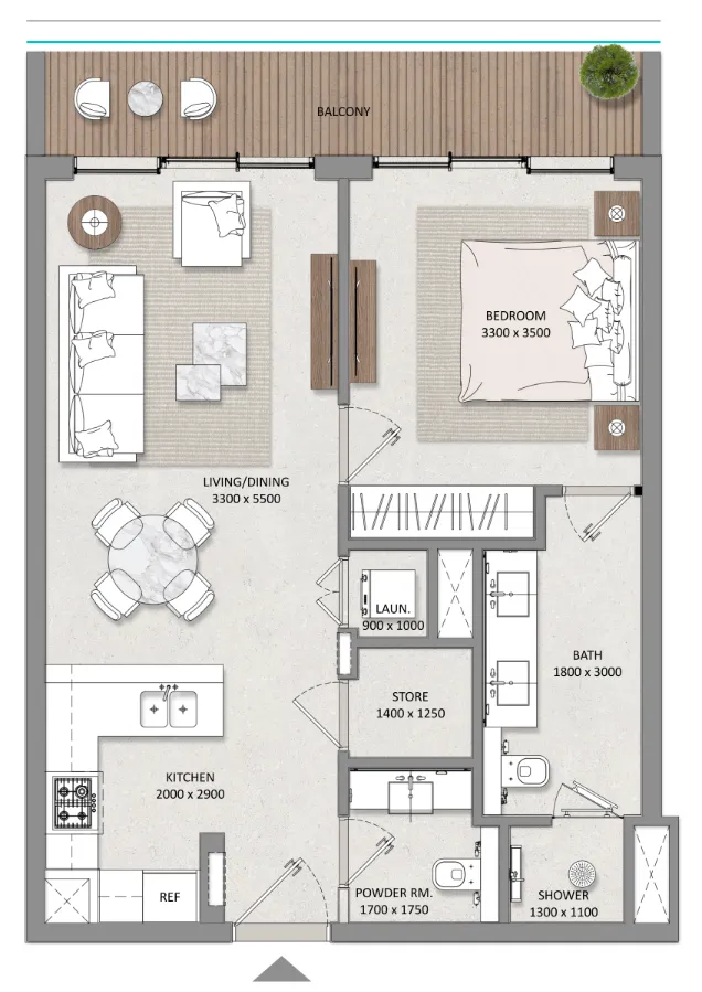 Mayfair Nexus 1 bed floor plan, 861 sqft