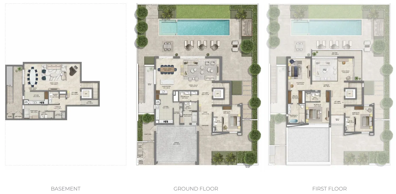 Mareva 1 and 2 The Oasis 4 bed floor plan, 7,254 sqft