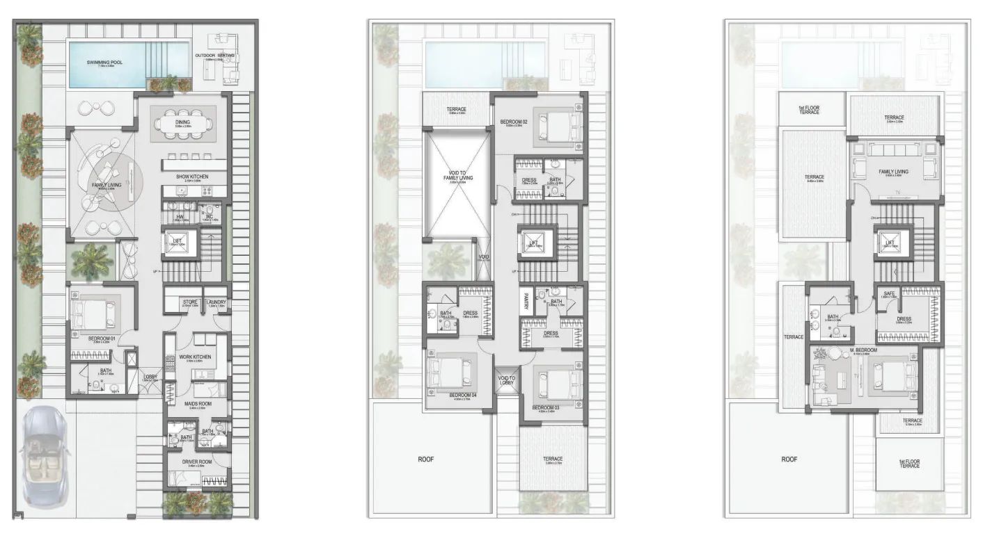 Selora Residences 5 bed floor plan, 5,543 sqft