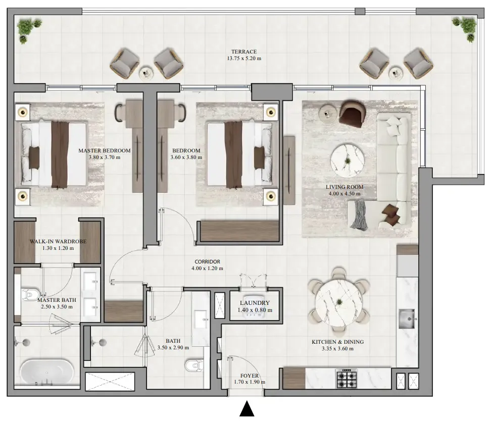 Vista Ridge 2 bed floor plan, 1,535 sqft