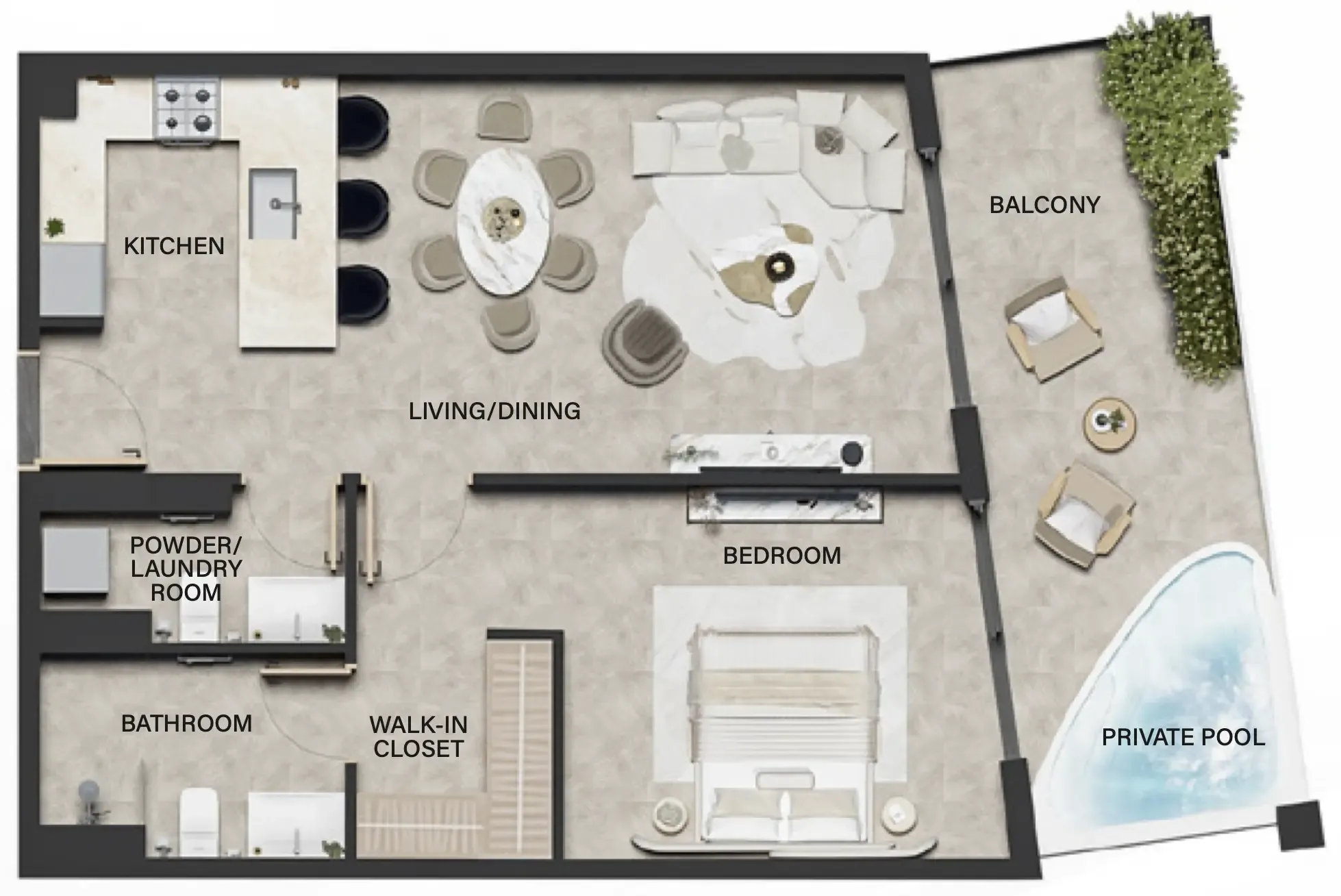 Weybridge Gardens 4 1 bed floor plan, 674 sqft
