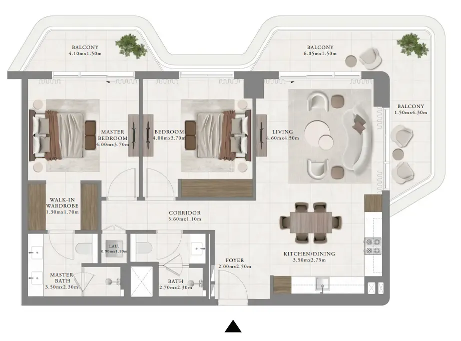 Sera 2 2 bed floor plan, 1,394 sqft