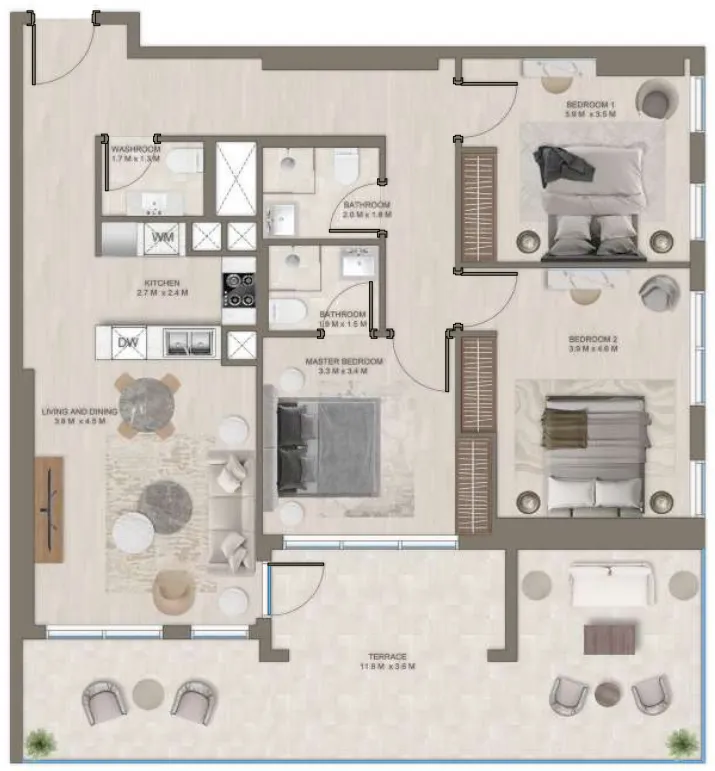 The Corner 3 bed floor plan, 1,528 sqft