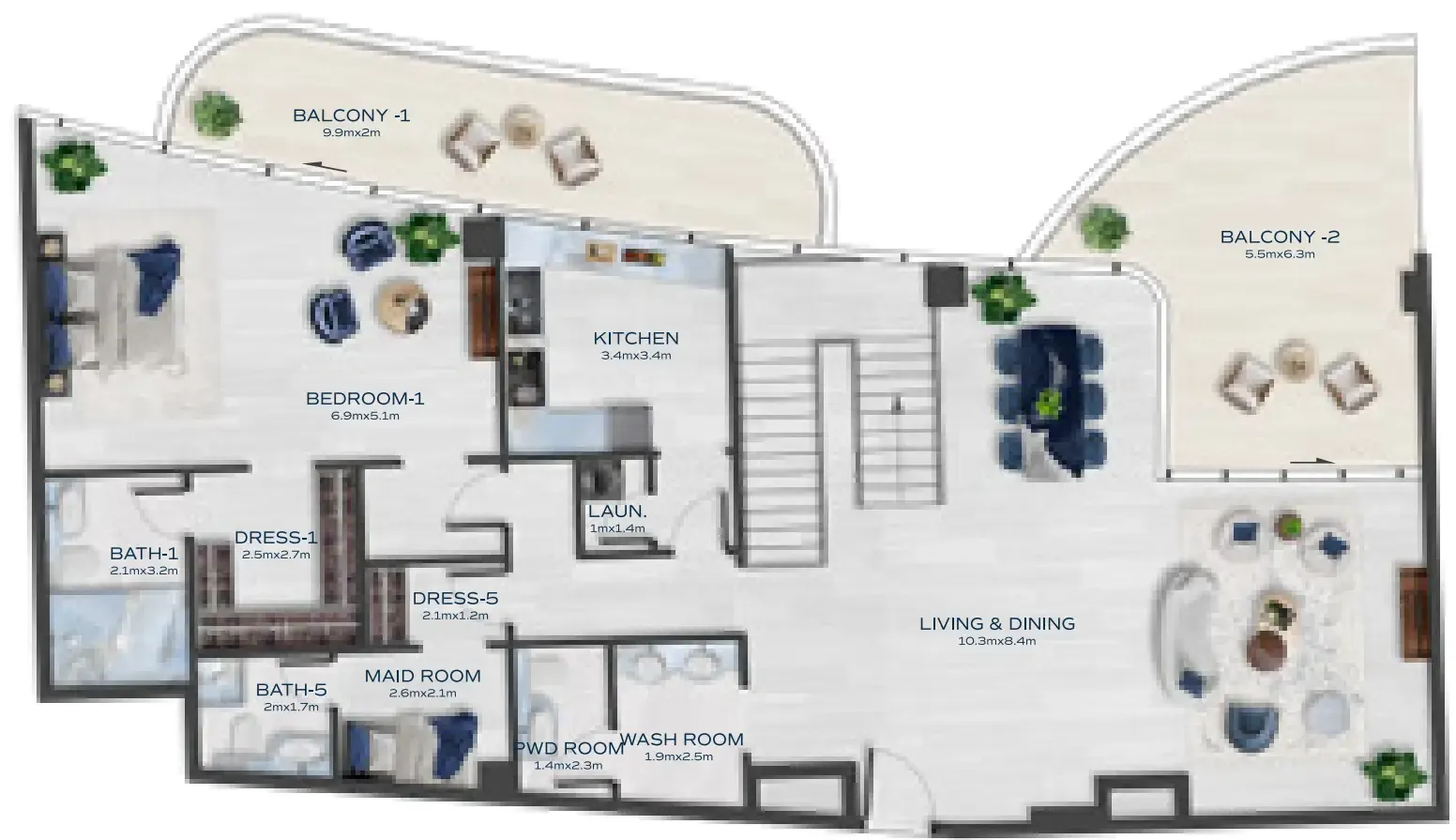 Acacia by BNW Developments 4 bed floor plan, 5,631 sqft