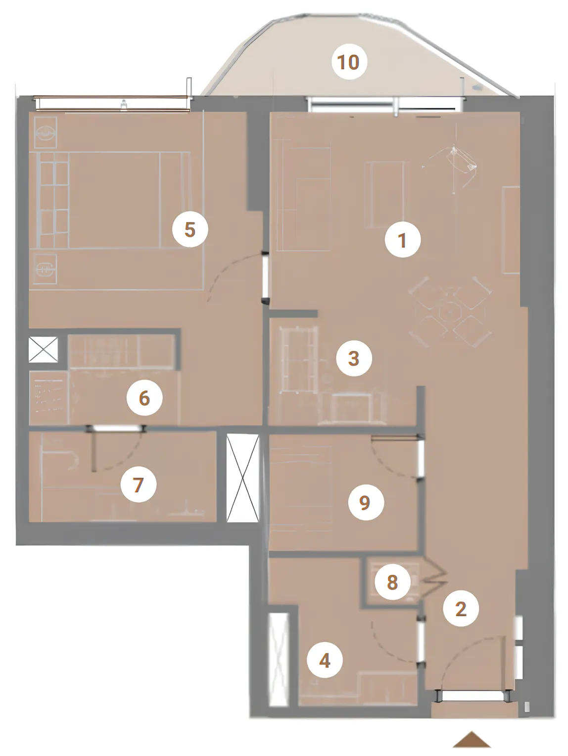 Takaya 1 bed floor plan, 1,063 sqft