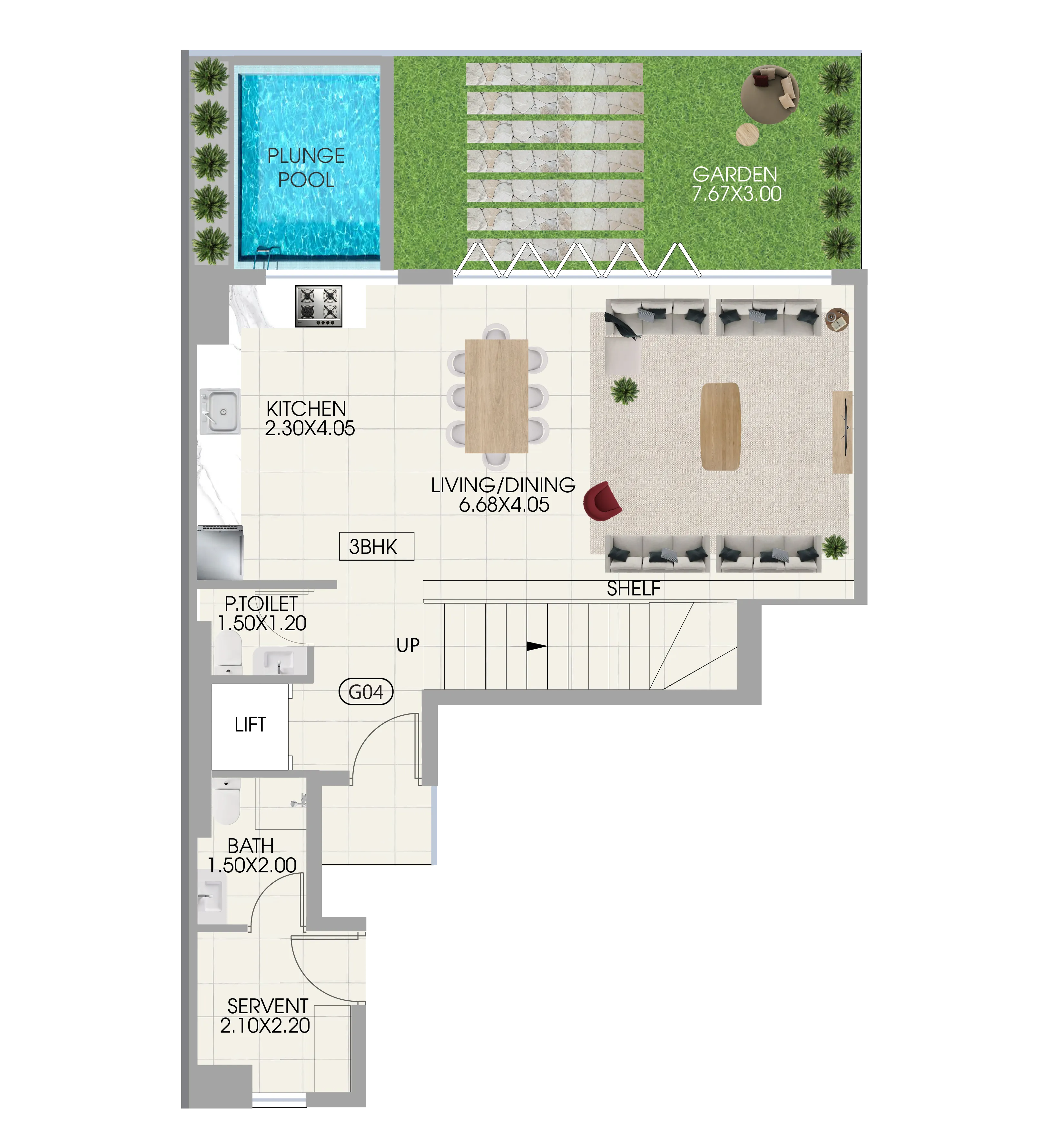 Bonds Avenue 3 bed floor plan, 2,979 sqft