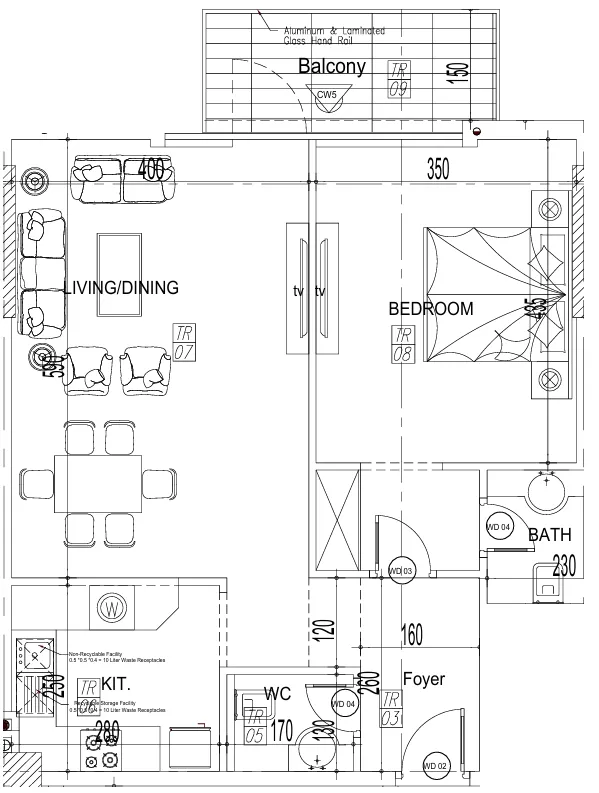Paradise View II Studio floor plan, 602 sqft