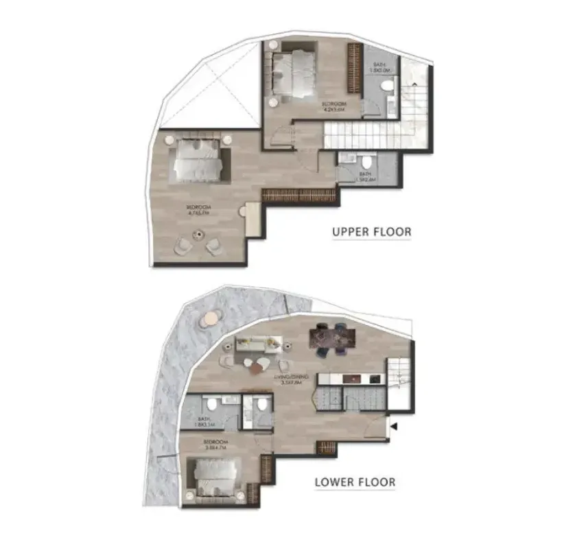 The Beach House 3 bed floor plan, 2,017 sqft