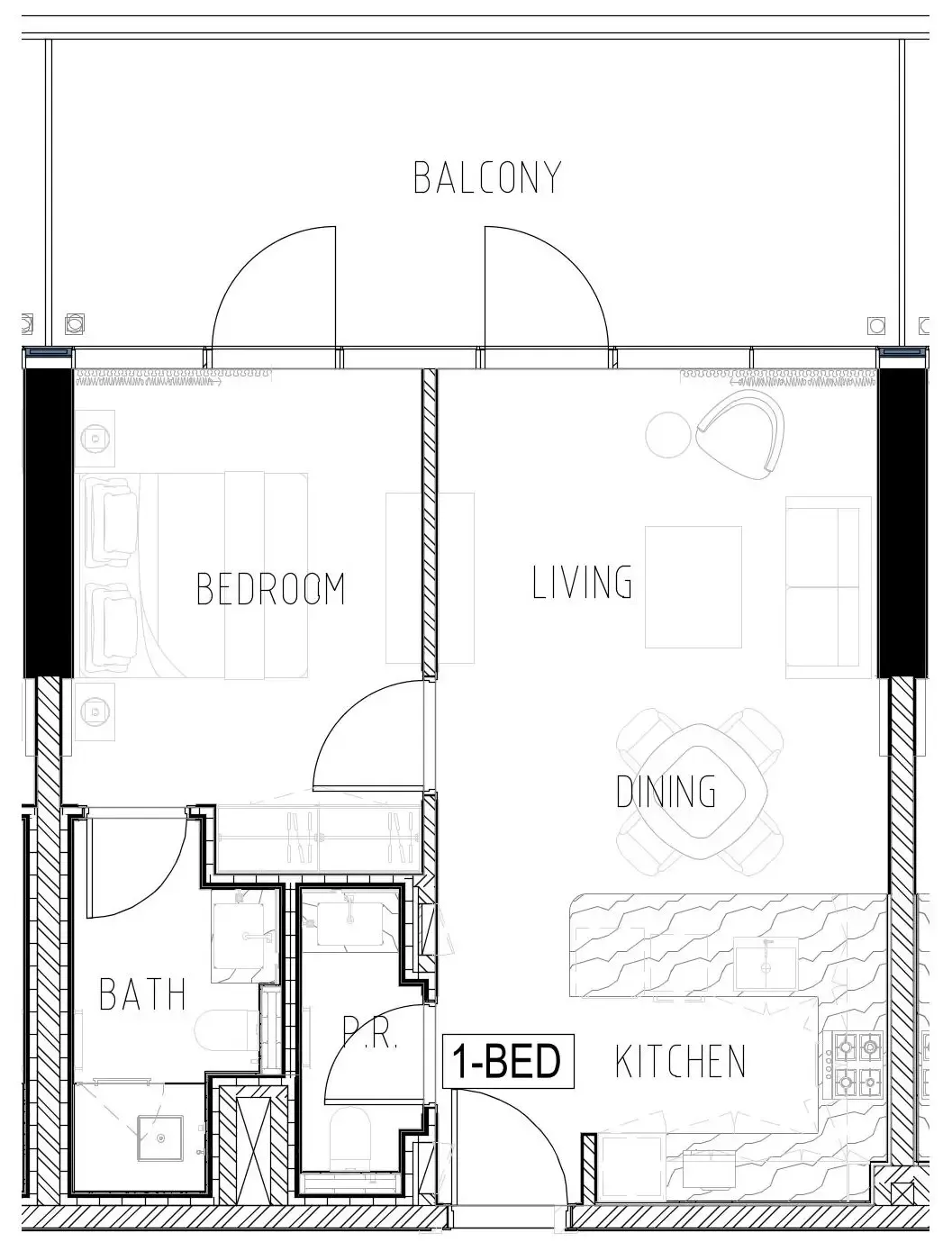 Damac Safa Gate 1 bed floor plan, 832 sqft