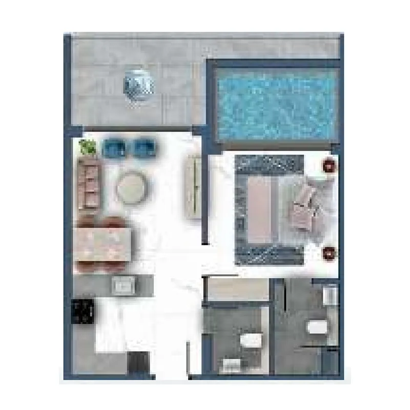 Ivy Gardens by Samana 1 bed floor plan, 722 sqft