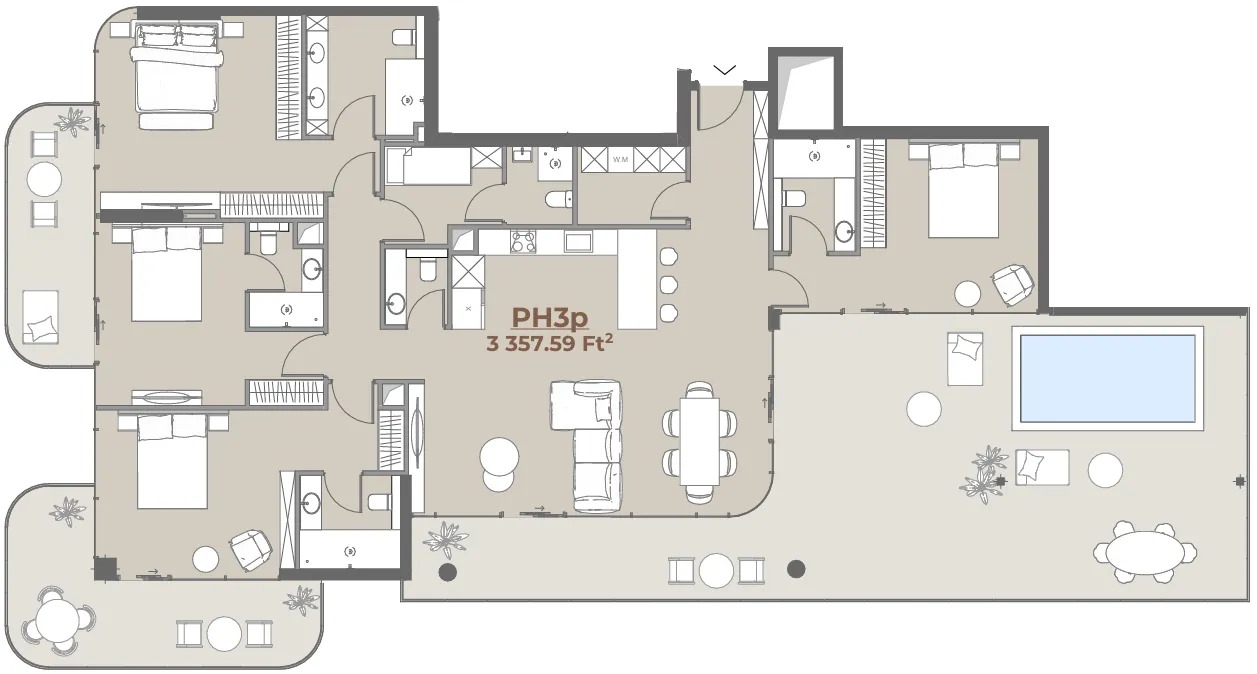 House of WELL 4 bed floor plan, 2,116 sqft