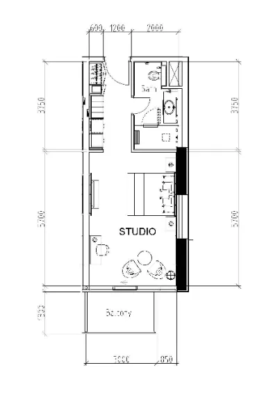 Damac Hills - Radisson Dubai Studio floor plan, 484 sqft