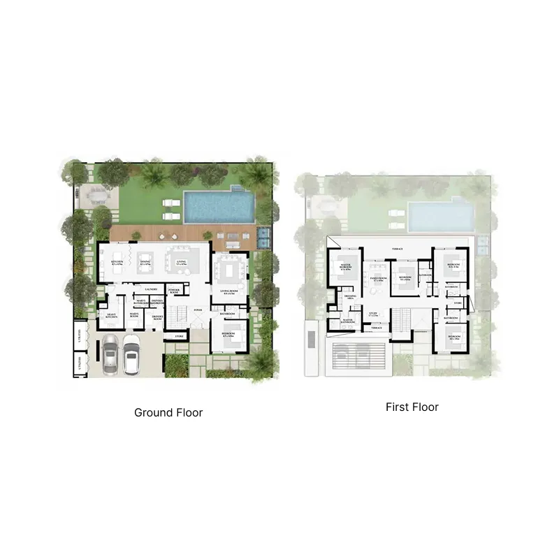 Kayan Villas 2 5 bed floor plan, 4,428 – 4,429 sqft