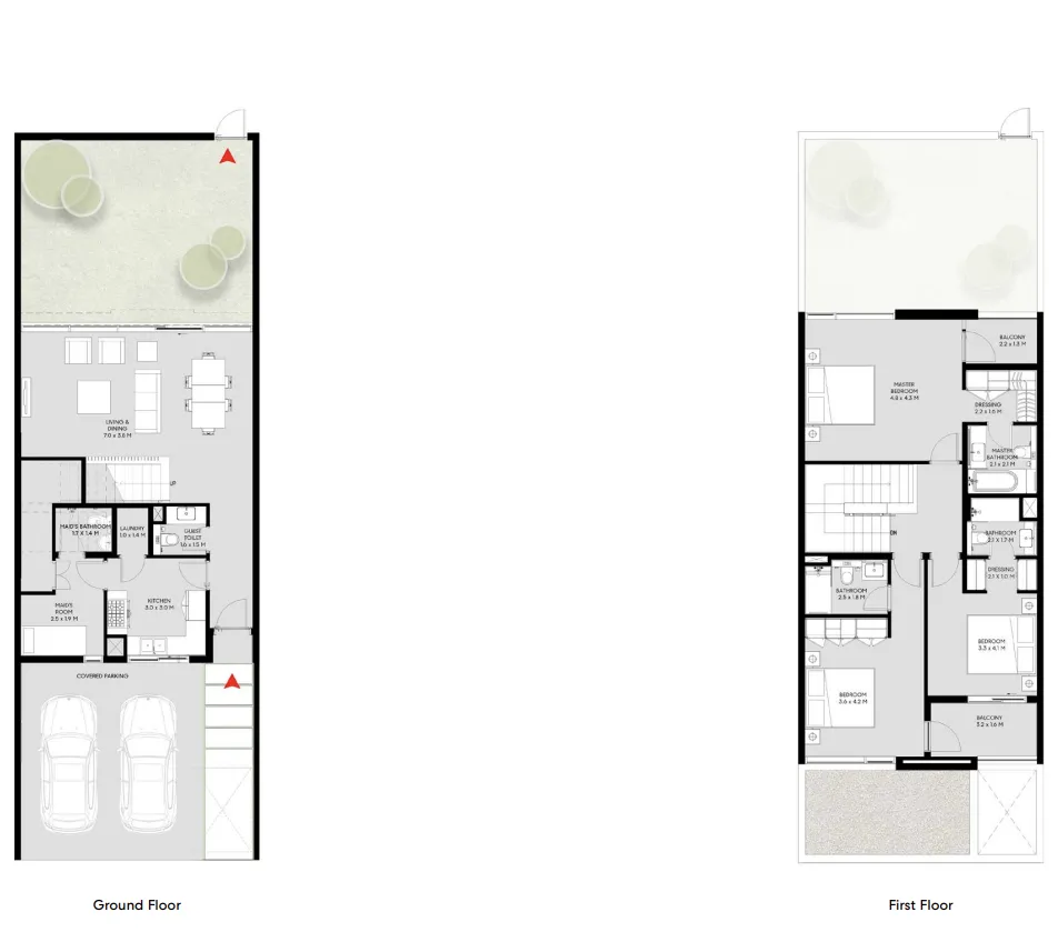 Masaar 3 Layan 3 bed floor plan, 2,291 sqft