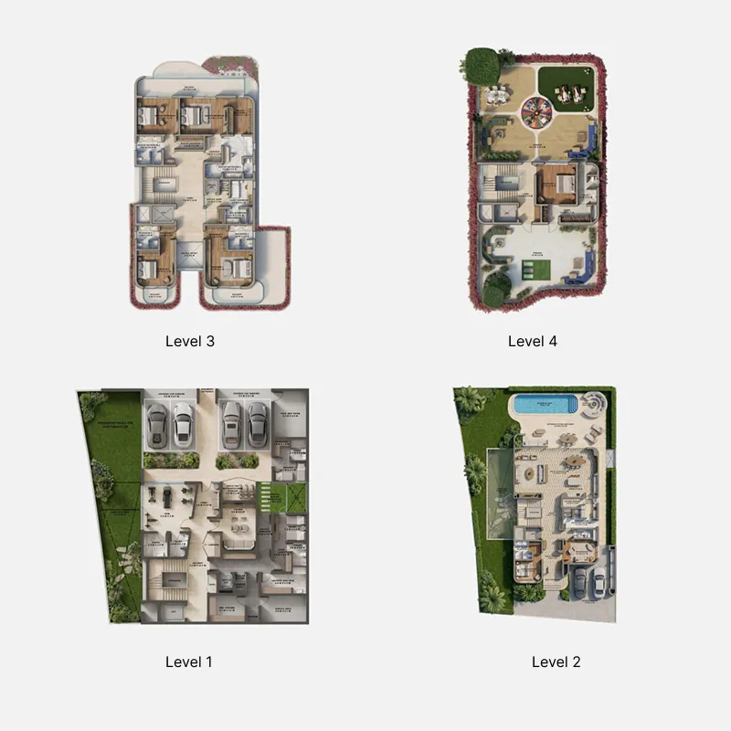 Fleurs de Jardin 6 bed floor plan, 15,000 sqft
