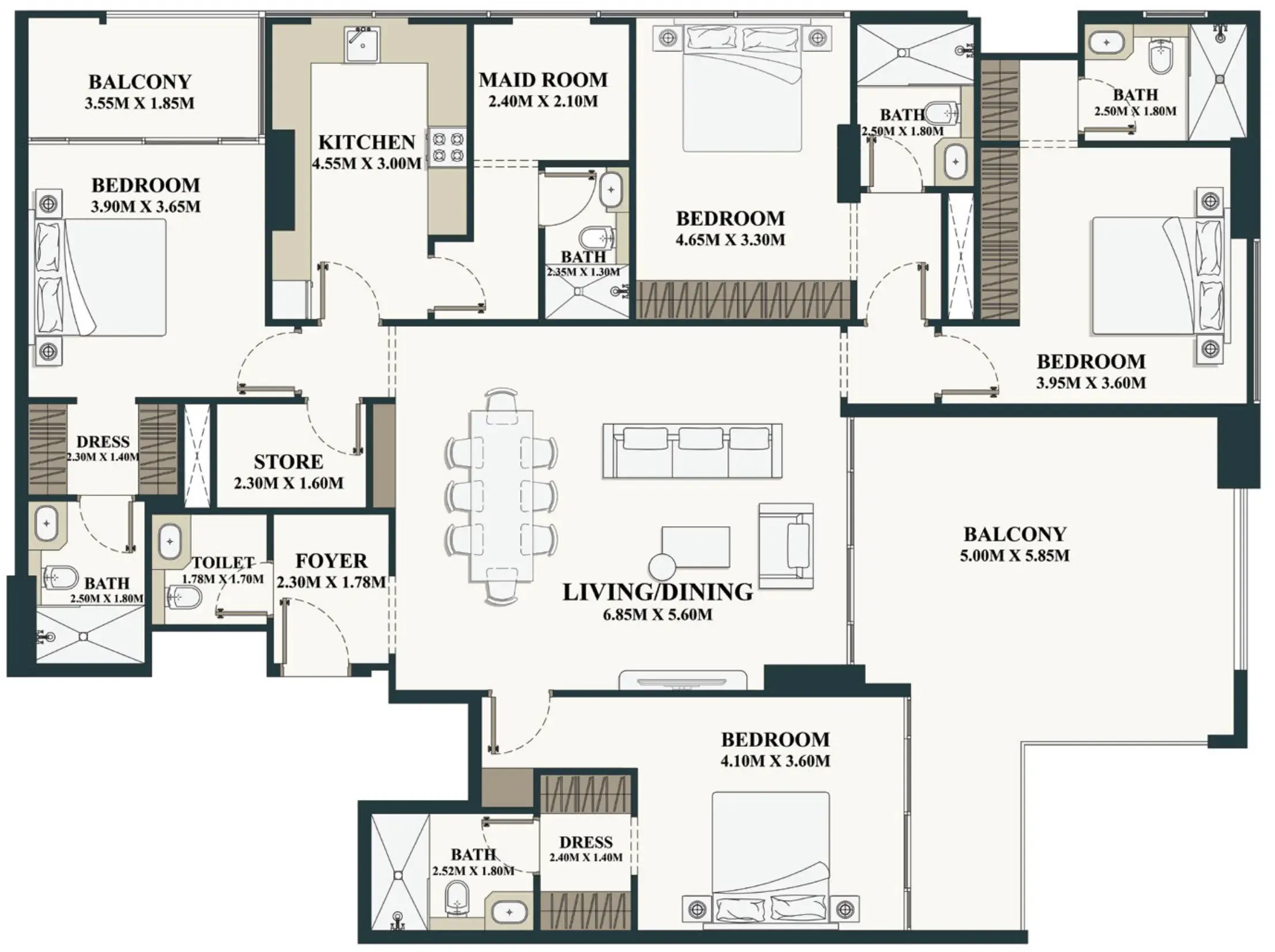 Belle Vie 4 bed floor plan, 2,455 sqft