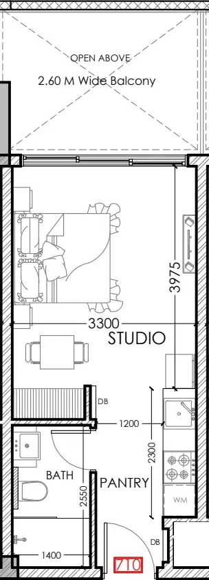 Al Haseen Residences 5 Studio floor plan, 377 sqft
