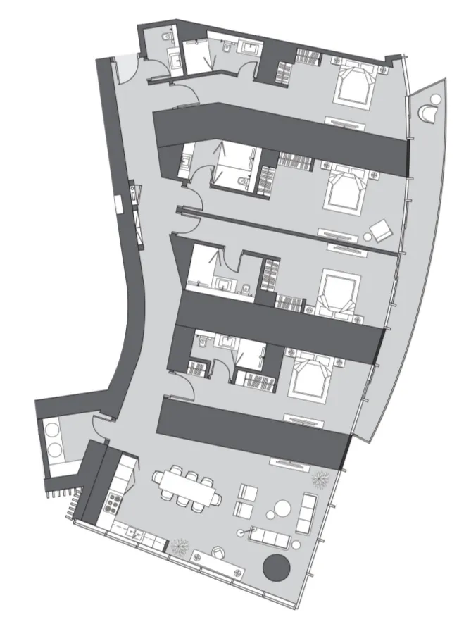 Six Senses Residence 4 bed floor plan, 3,326 sqft