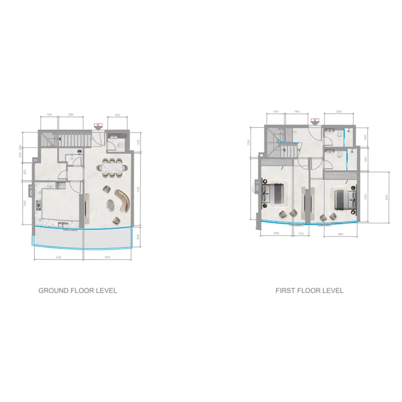 Orchid Towers Phase 1 2 bed floor plan, 1,575 sqft