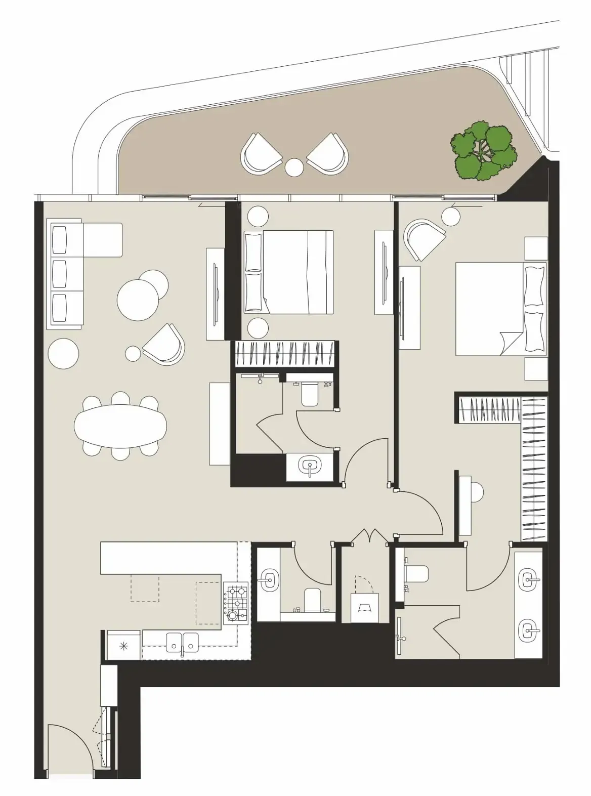 Artistry One Residences 2 bed floor plan, 1,469 sqft