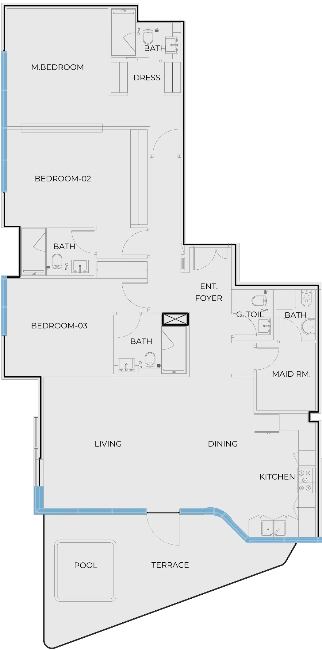 Coastal Haven 3 bed floor plan, 1,927 sqft